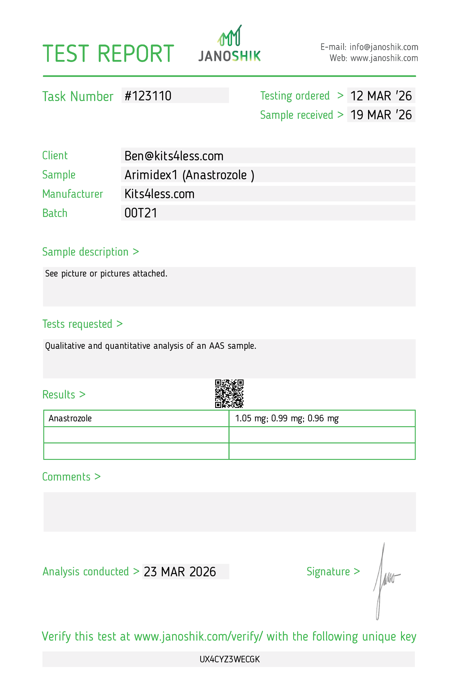 Test Report #123110